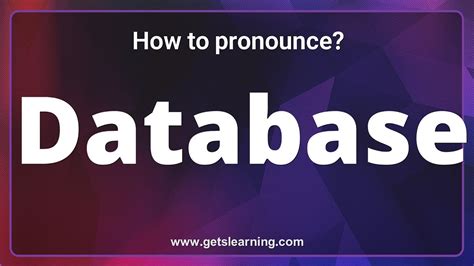 database pronunciation